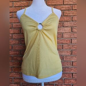 Rue 21 Yellow Women's Ribbed Cami Top with Ring Detail Size L